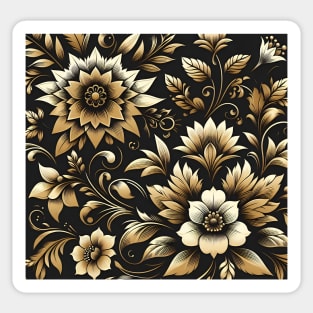 Gold Floral Illustration Sticker